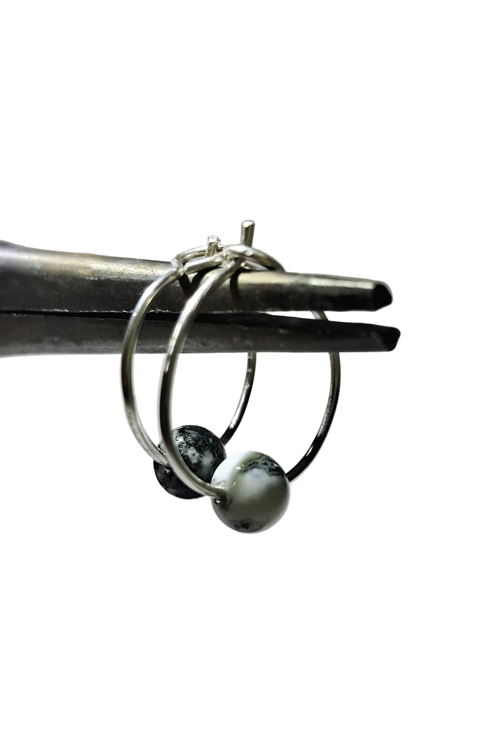 Moss Agate Hoops
