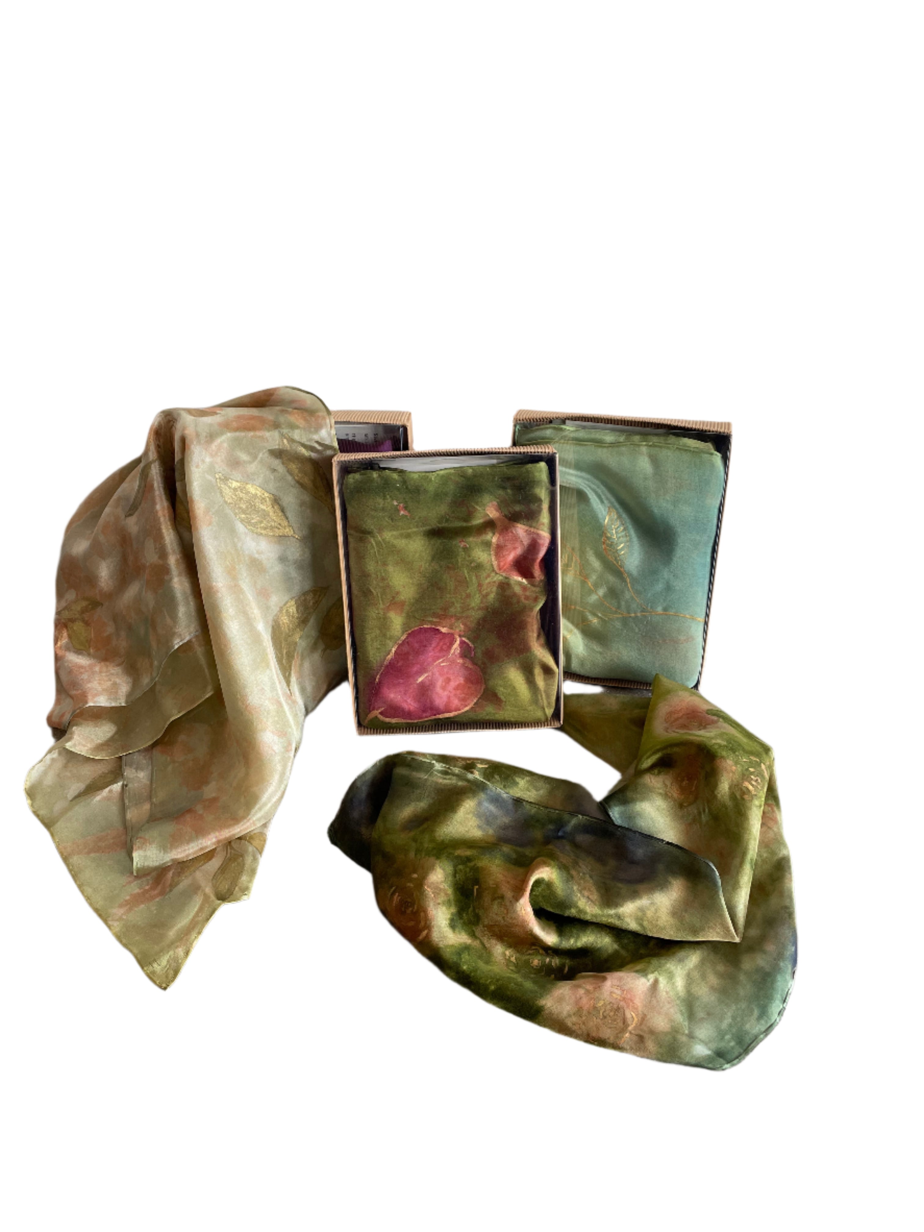 Hand Dyed Silk Scarves