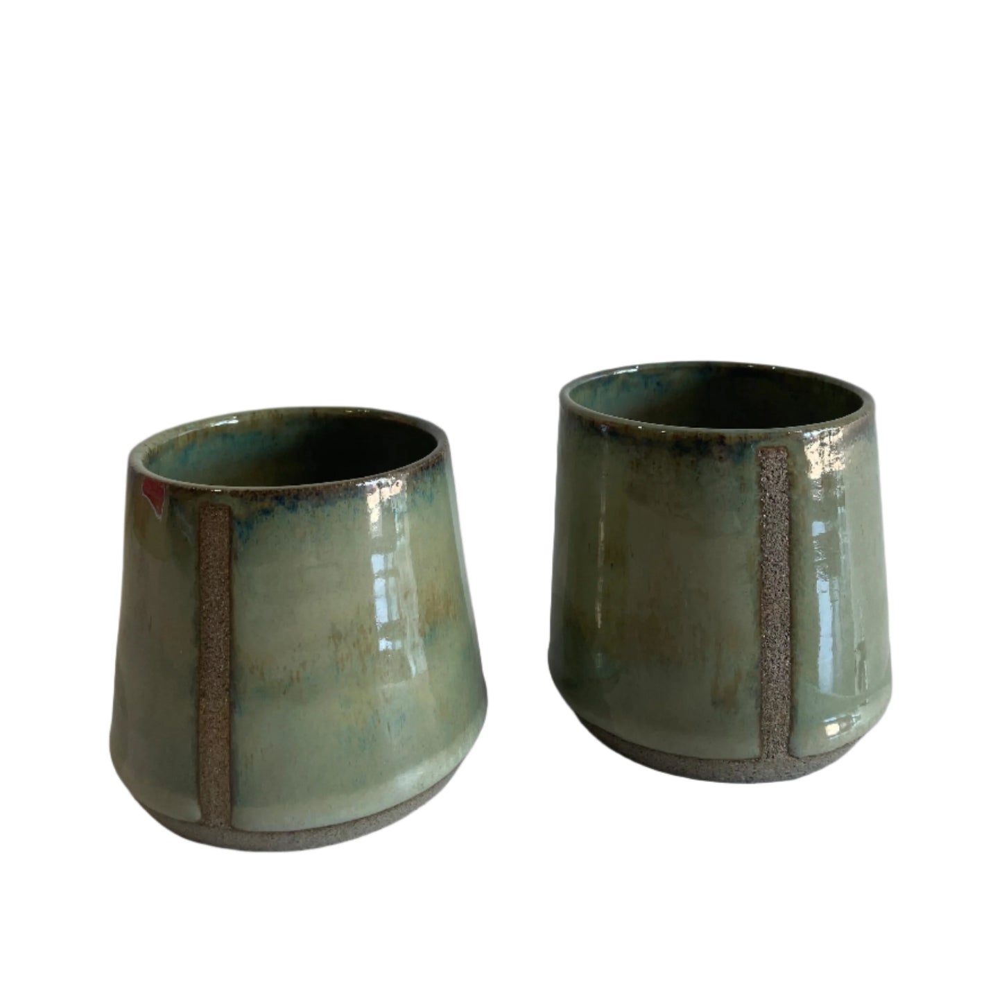 Green Glaze Tumbler With Stripe