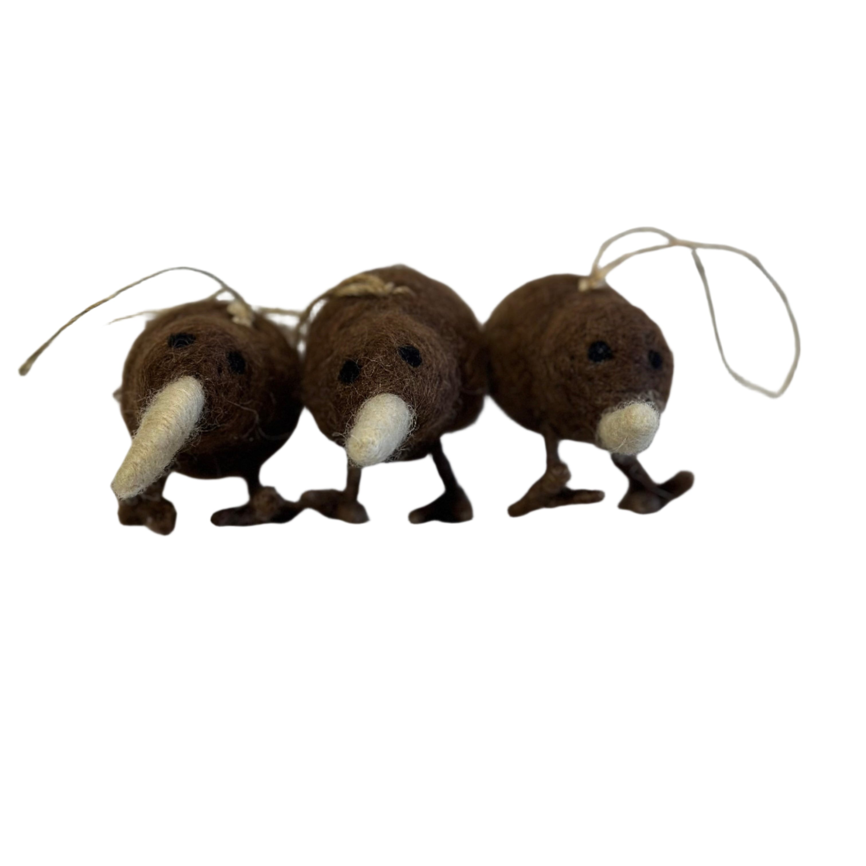 Kiwi Bird Decorations Felt