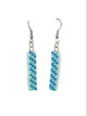 Beaded Earrings - Blue Rectangle