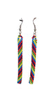 Beaded Earrings - Twirled Stripes