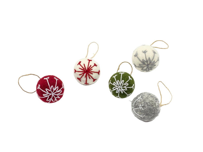 Embroidered Felt Bauble