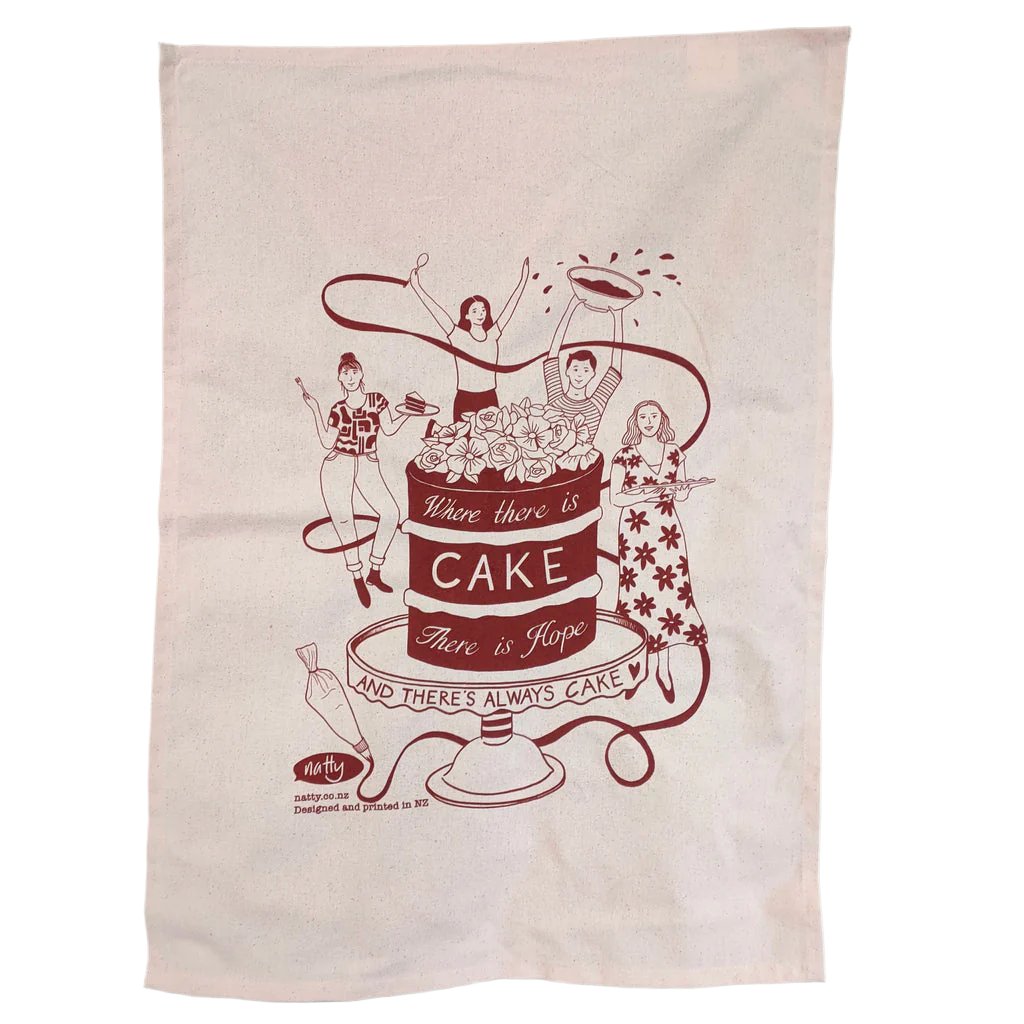 Where There Is Cake Tea Towel