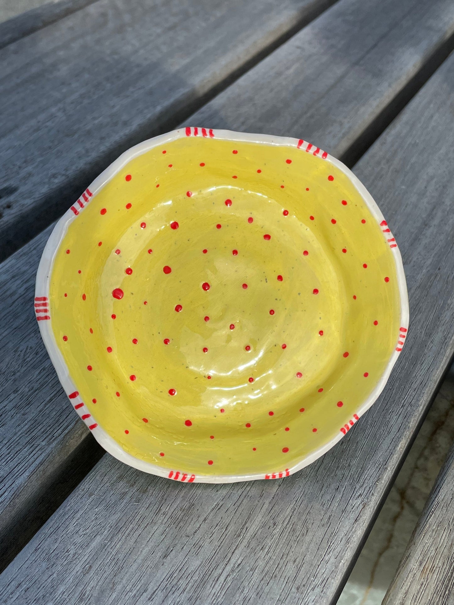 Lemon Dotted Ceramic Dish