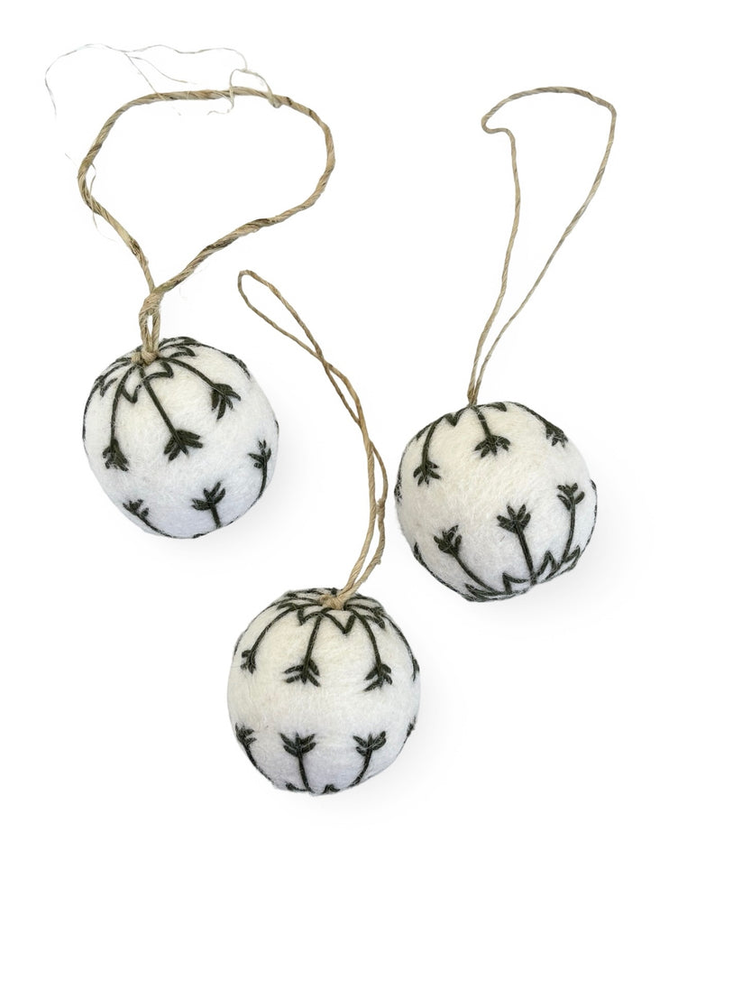 Embroidered Felt Bauble